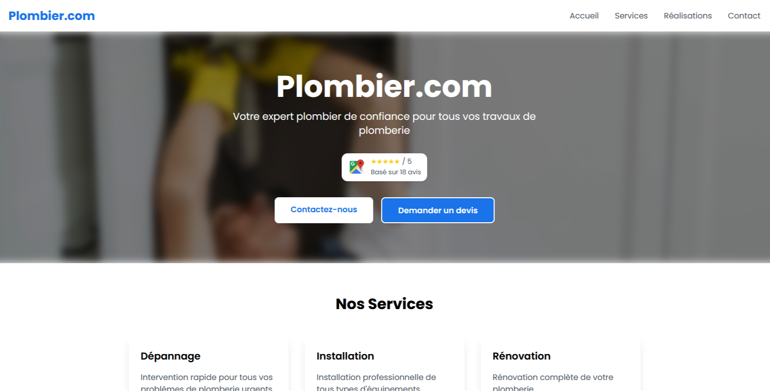 Site web Plombier